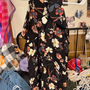 Floral Black Wedding Dress